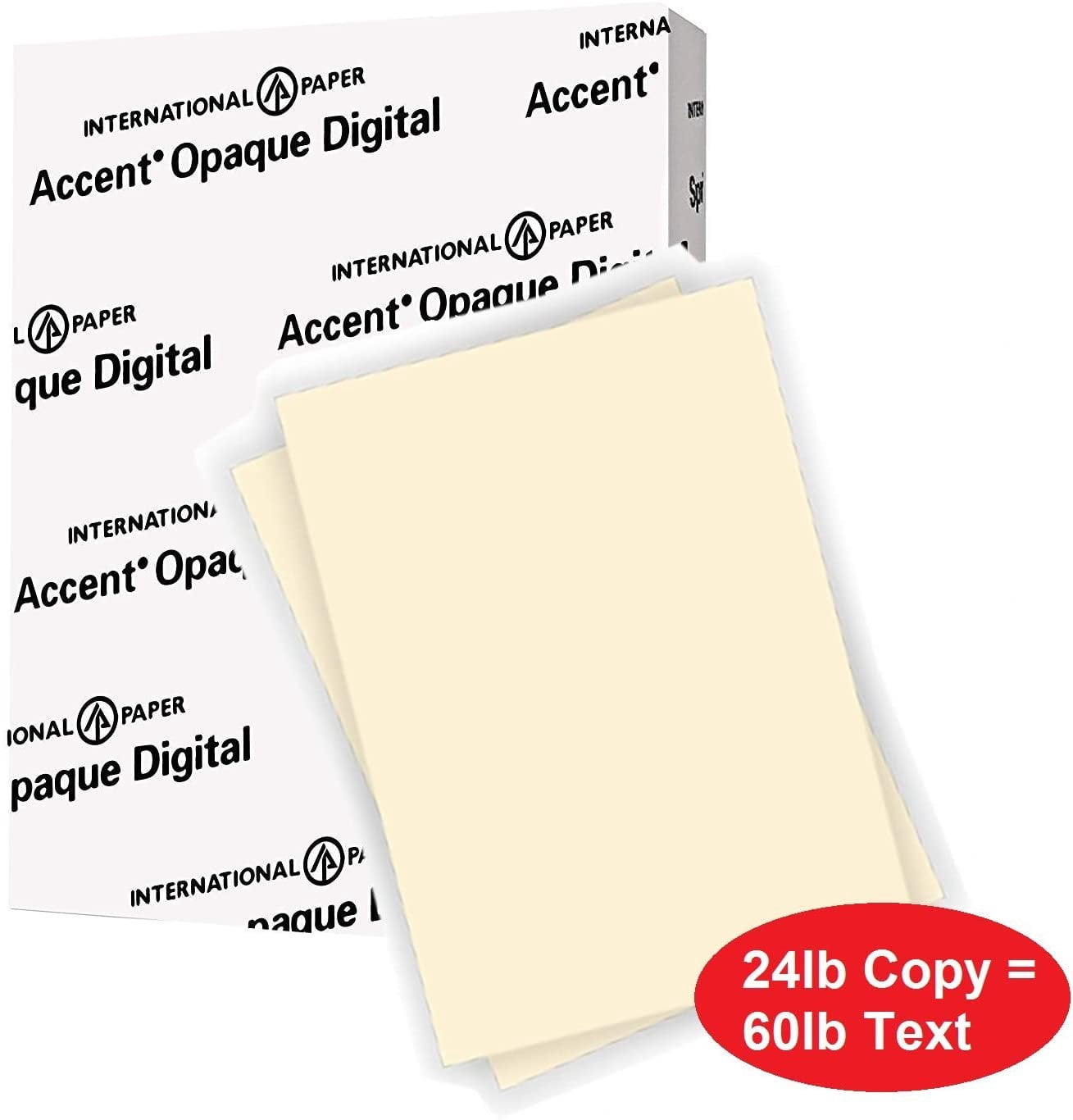 Accent Opaque Printer Paper, Cream Paper, 24lb Copy Paper, 8.5x11 Letter Paper, 10 Reams / 5,000 Sheets - Smooth Finish (188123C)