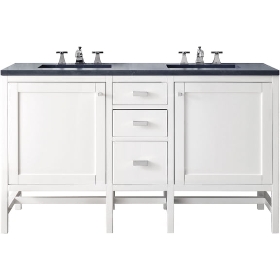 James Martin Vanities E444-V60d-3Csp Addison 60" Free Standing Double Basin Hardwood