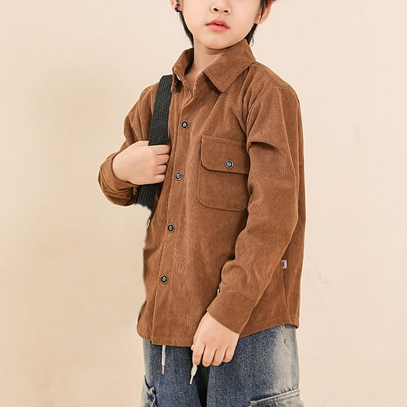 Tauxra Coats for Girls,Kids Coats Girls,Kids Corduroy Shirt, Solid Color Pocket Long Sleeve for 6 Months-10 Years,Shirts for Girls