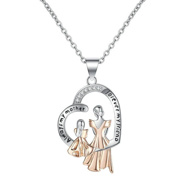 Collar del día de la madre collar con colgante de corazón para ella, regalo del día de San Valentín para las mujeres collar, compromisos de cadena de