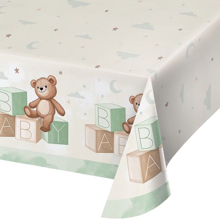 Fun Express Teddy Bear Baby Rectangle Paper Tablecloth