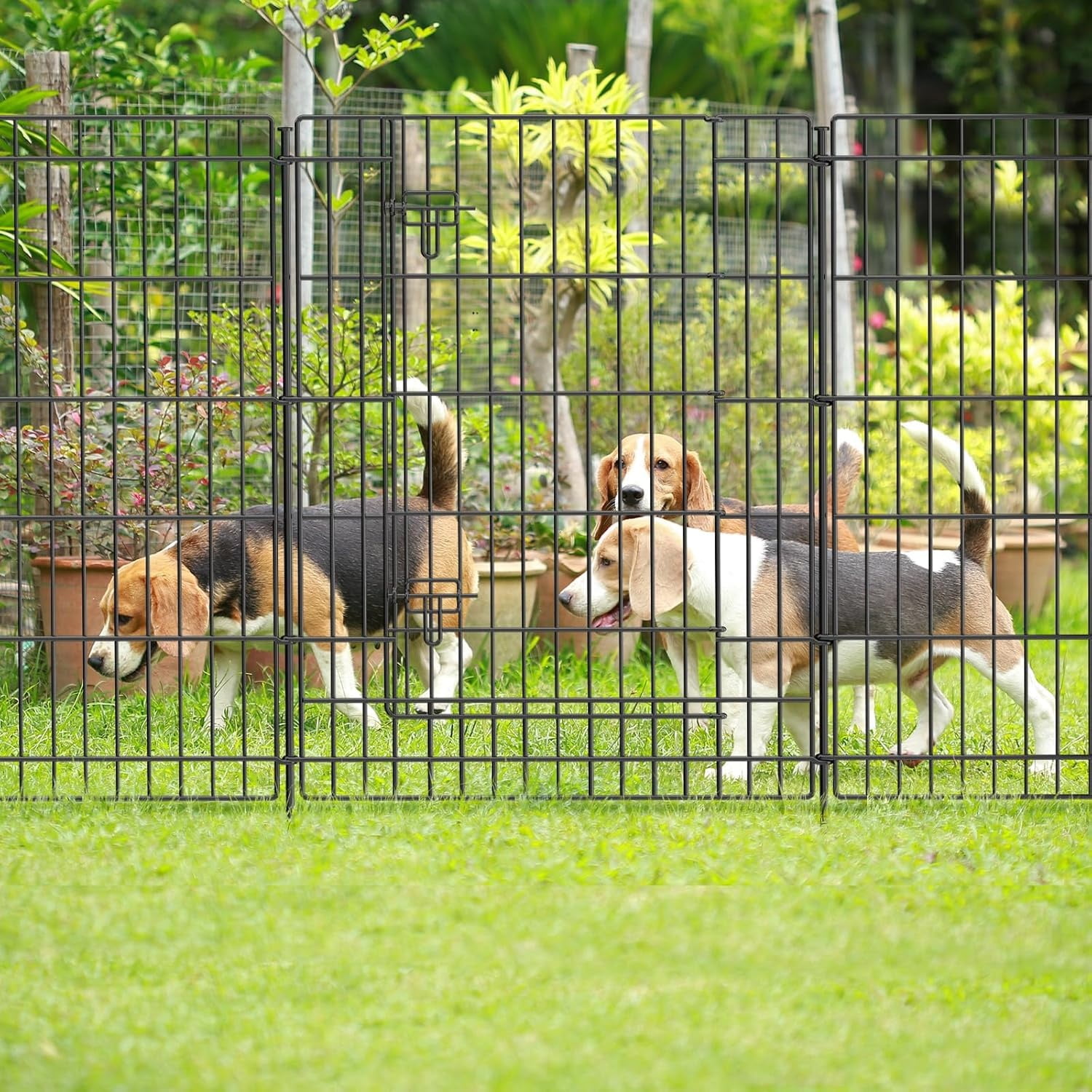 Decorative Garden Fence 6 Panels 13ft (L)×36in (H) Metal Garden Fences with 5 Panels + 1 Gate, Animal Barrier Rabbit Fence Rustproof Wire Temporary Dog Fencing Outdoor for Yard Lawn Patio