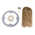 thumbnail image 1 of Factory Spec, K16541561520NZG98, Gold 520x98 Drive Chain & 14/38 Sprockets Yamaha Raptor 700, YFZ450R, YFZ450X, 1 of 1