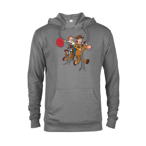 Disney and Pixar’s Toy Story Woody Jessie Bullseye - Pullover Hoodie for Adults - Customized-Graphite Heather