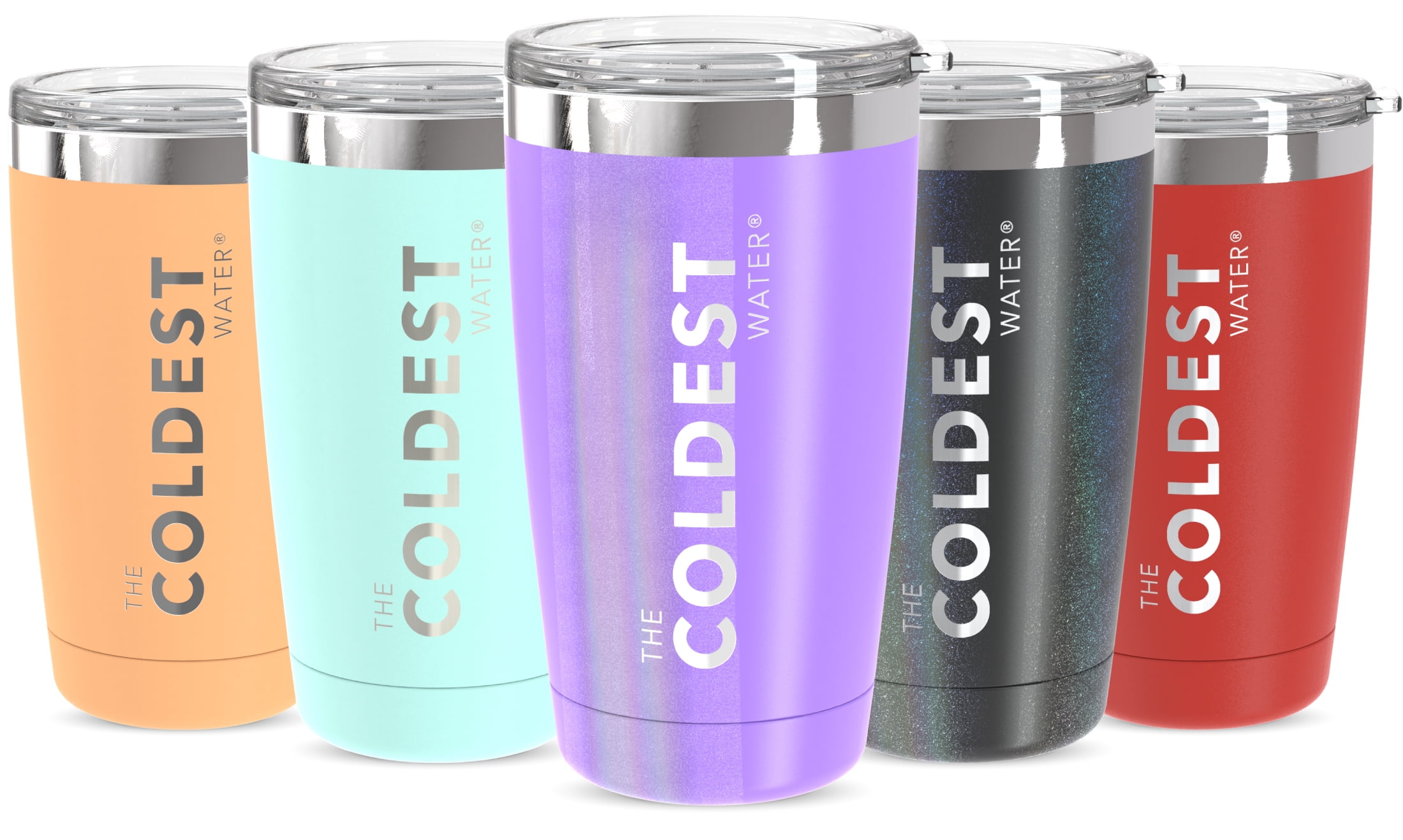 COLDEST Insulated Tumbler Cup with Sliding Lid Reusable Stainless Steel Water Bottle Iced