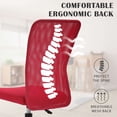 thumbnail image 5 of CL.HPAHKL Mesh Office Desk Chair Armless Computer Chair, Adjustable Rolling Task Work Swivel Chairs with Wheels, Ergonomic PC Chair for Small Spaces Home Bedroom Study, Red, 5 of 7