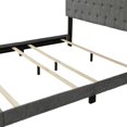 thumbnail image 3 of Upholstered Linen Bed Frame,Queen Platform Bed Frame,Mattress Foundation with Headboard,Solid Wood Slat Support,No Box Spring Needed,Gray, 3 of 6