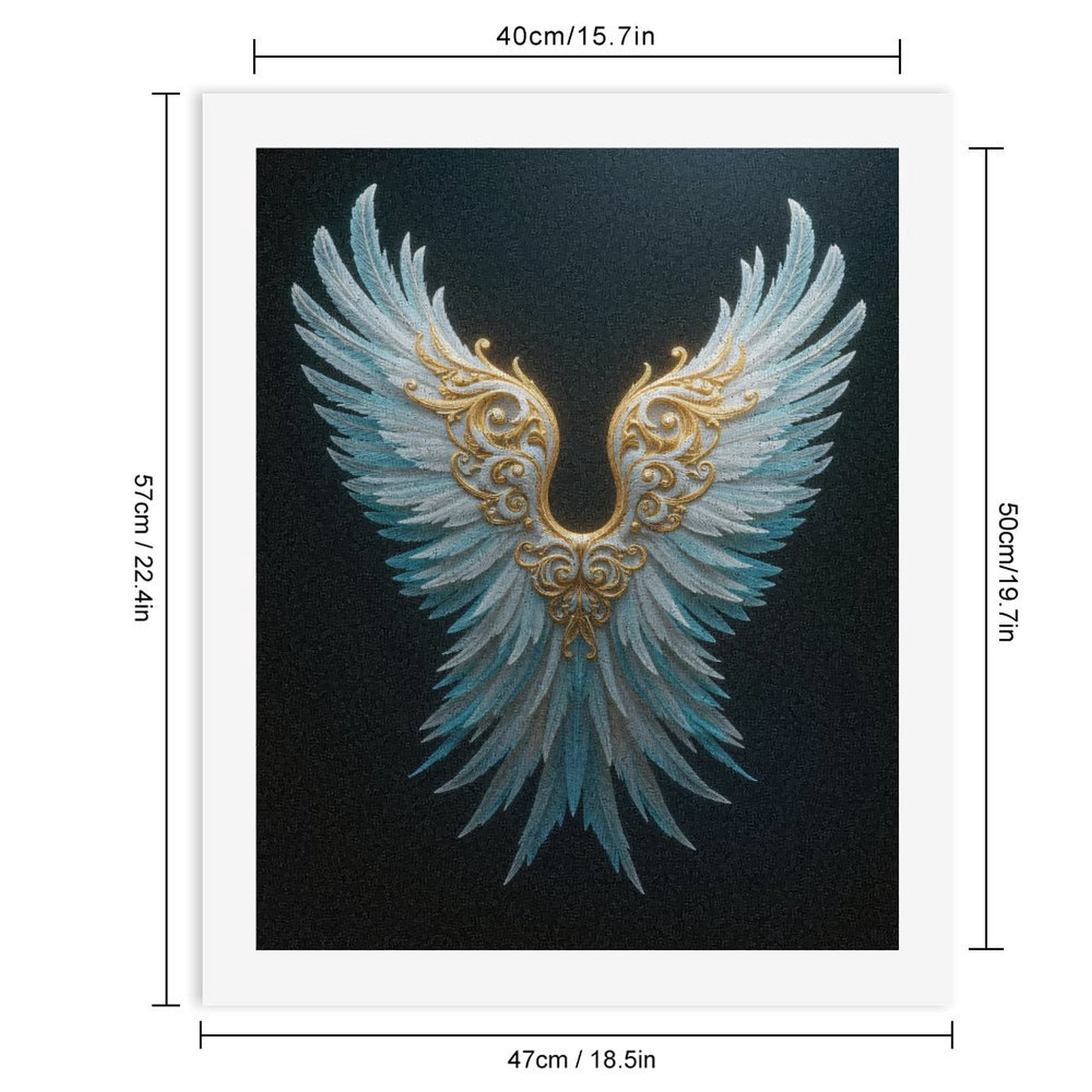 Paint By Numbers Kit for Adults Beginner - DIY Exquisite Golden Feathered Wings Canvas Painting Kits for Adults, Frameless Paint By Number for Adults for Home Wall Decor 16x20 Inch