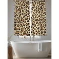 thumbnail image 5 of Abstract Impressionist Style Sheer Curtains 72 Inches Long 2 Panels Brown Leopard Print Light Filtering Semi Sheer Window Curtains Drapes for Bedroom Living Room 52"x72", 5 of 7