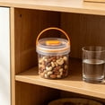 thumbnail image 1 of Round Clear Airtight Food Storage Container with Handle, Leakproof Storage Jar for Snacks and Dry Food, Kitchen Pantry Organizer, Portable Storage for Home Use, 1 of 6