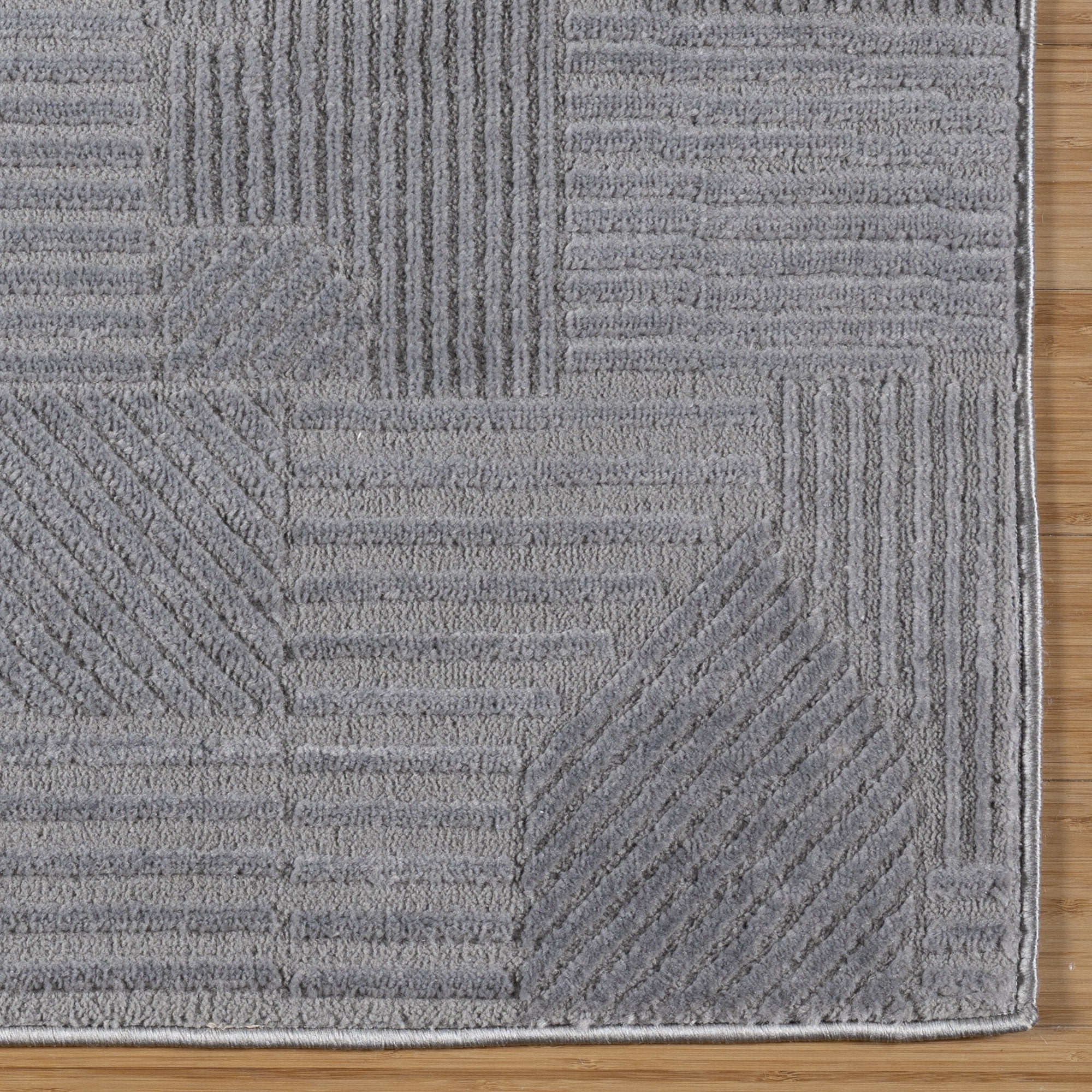 Arlo Dearra Modern Geometric Gray Area Rug, 9x13