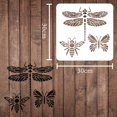thumbnail image 2 of Dragonfly Bee Butterfly Stencils 11.8x11.8inch Plastic Drawing Painting Stencils Templates Sets for Painting Baking Crafts Walls Furniture DIY, 2 of 8
