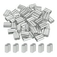 thumbnail image 1 of Manga de Doble Ferrule de Aluminio de 1/4" 6mm para Cable de Alambre, Plata 50 Paquete, 1 of 5