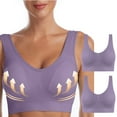 thumbnail image 3 of Lace Bra Women Pullover Bra Feature V-Neck No Underwire Bra Style W-1768 Purple 4XL, 3 of 8