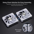 thumbnail image 2 of CF-121D 120mm PC Case Fan, Day-Chain Connection, 5V 3Pin ARGB Lighting, 4 Pin PWM for Radiator/Computer Cooling, 120x120x25mm, 3 Pack, White, 2 of 4