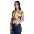 thumbnail image 3 of Moomaya Boat Neck Zipper Top Short Sleeve Viscose Jersey Crop Tops For Women, 3 of 5