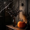 thumbnail image 7 of Gothic Halloween Artificial Black Leaf Branch Picks, Bendable Stem Faux Black Foliage Sprigs, Waterproof Plastic Vase Filler Stems for Spooky Floral Arrangement Indoor Outdoor Halloween Decorations, 7 of 7