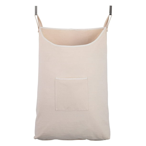 GORISEN Colector de Ropa sucia, Cesto para la Ropa sucia, Bolsa para Colgar en la Puerta con Ganchos (Beige, 65 litros)