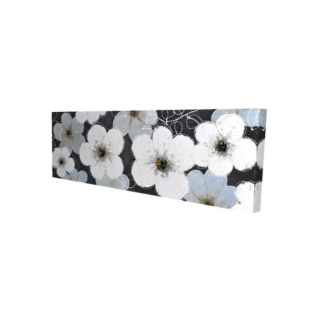 Gray flowers - 20"x60" canvas - Print on demand