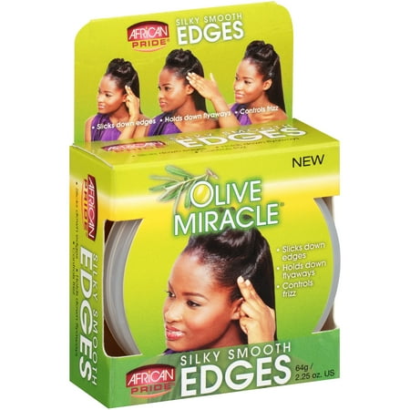 (2 Pack) African Pride Olive Miracle Silky Smooth Edges Hair Gel 2.25 oz. (Best Hair Products For African American Males)