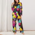 thumbnail image 2 of Pajama Sets for Women 2 Pcs, Classic Colorful Triangle Button Down Long Sleeve Sleepwear Lounge PJ Sets, 2 of 6