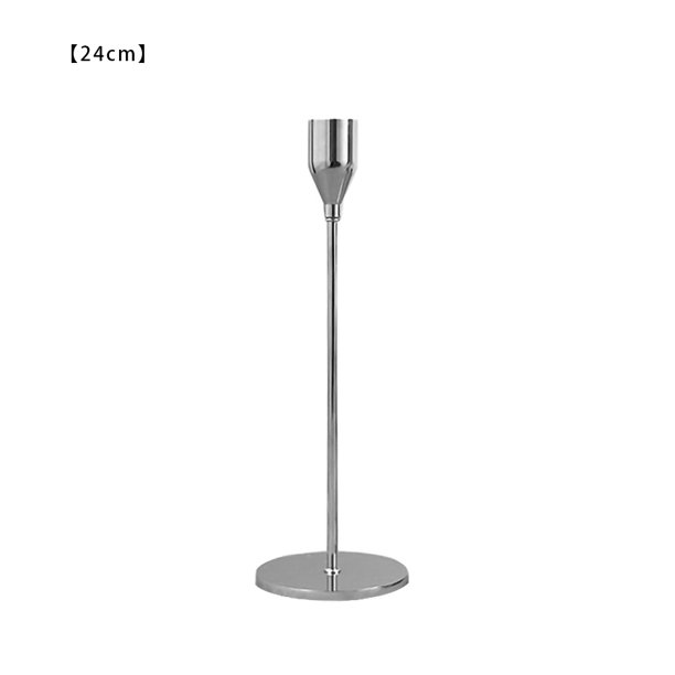 Candelabro de aleación antideslizante candelabro decoración candelabro para fiesta pub, plateado, 24cm Methold HA003037-01