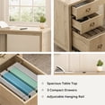 thumbnail image 5 of Joyyskill 47" Executive Desk with File Drawer, Farmhouse Home Office Desk with Storage Drawer Wood Computer Writing Desk, Light Oak, 5 of 5