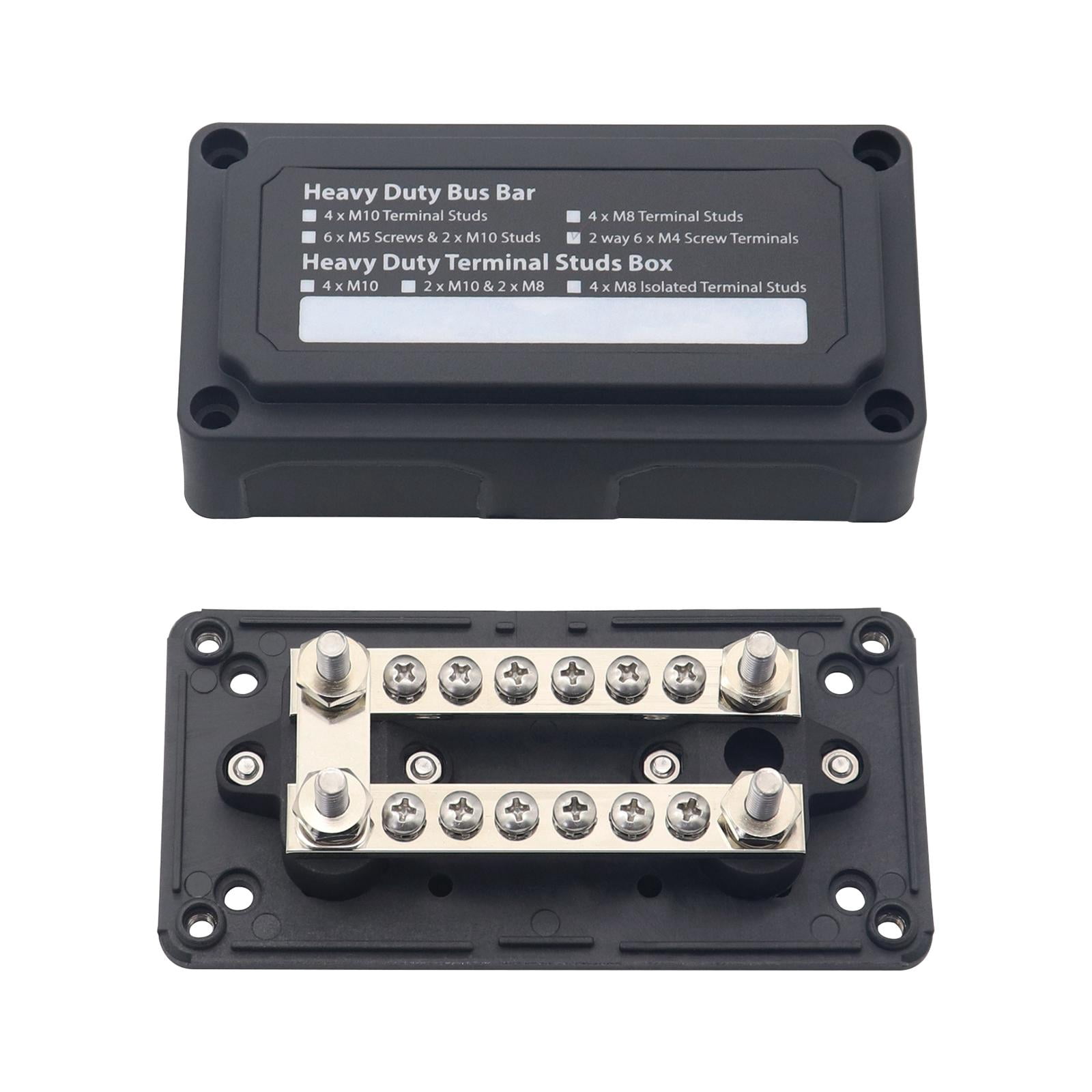2x Power Distribution Block Junction Block Heavy Duty 300 Amp Rating Bus Bar Terminal Block for Truck Boat Car RV Marine Style C