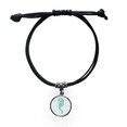 thumbnail image 1 of Hippocampus Marine Life Blue Pattern Bracelet Leather Rope Wristband Black Jewelry, 1 of 3