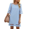 thumbnail image 4 of Women's Dresses for Summer Casual Crewneck Loose Mesh Panel Dress Size M, 4 of 8