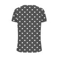thumbnail image 4 of ZQGJB Womens Casual V Neck T-Shirts Loose Fit Dressy Summer Short Sleeve Polka Dot Print Tunic Blouse Trendy Oversized Baggy Pullover Tops Gray S, 4 of 5