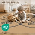 thumbnail image 4 of ODIKA 4'x6' Tan Nautical Catch Todays Black Washable Area Rug Intricate Marine Life Motifs With Rope Design Ornamental Pet Friendly, Non-Shedding for Bedroom, Reading Nook, 4 of 7