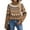 Khaki, variant on Women’s Turtleneck Knit Sweater Long Sleeve Pullover with Geometric Pattern Casual Winter Warm Top for Daily Wear Red M