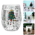 thumbnail image 2 of CIYISON Heat Resistant Double Glass Water Cup Drinkware with Festives Christmas Pattern, 2 of 14