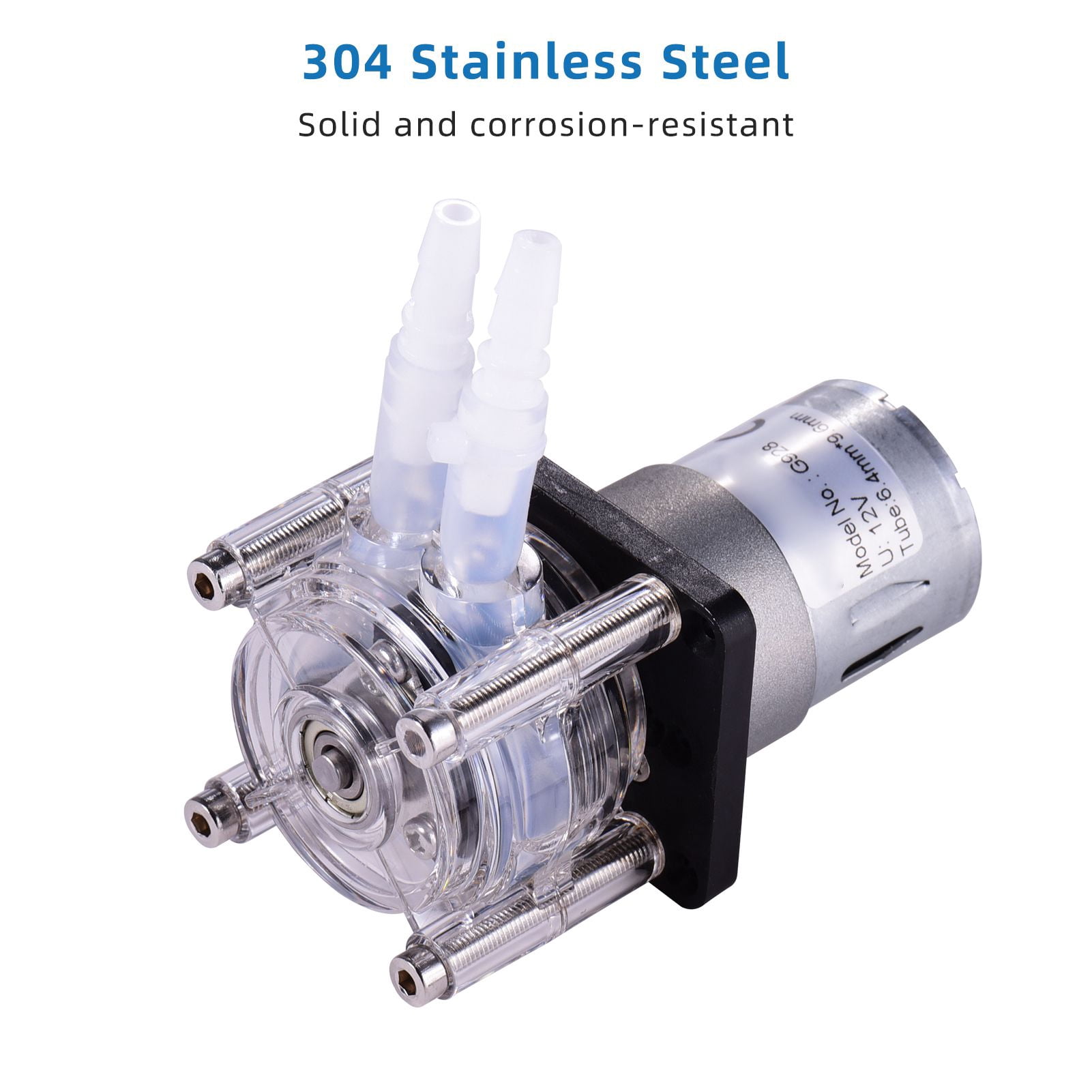peristaltic pumps Food GROTHEN DC 12V Peristaltic Pump with Silicone Tubing High Water Liquid Pump Dosing Vacuum Pump Self-Priming Anti-Corrosion Adjustable for DIY Aquarium Lab Chemical Analysis