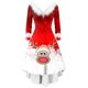 thumbnail image 5 of Nuevo vestido navideño con estampado de Papá Noel y alce para mujer, vestido de fiesta asimétrico de manga larga con cuello peludo para invierno, 5 of 5