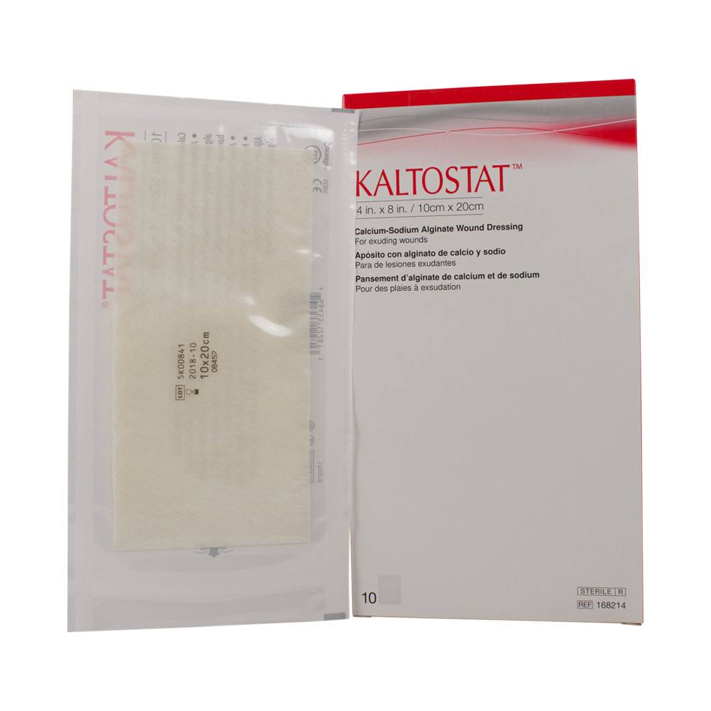 Kaltostat Calcium Sodium Alginate Dressing 4" X 8" Part No. 168214 (10