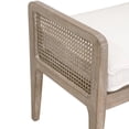 thumbnail image 4 of 52 Inch Classic Bench with Wood and Cane Frame, Cushion, Washed Brown- Saltoro Sherpi, 4 of 5