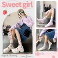 thumbnail image 2 of 5 Pairs Vintage Floral Crew Socks for Women, Soft Cotton Embroidered, Cottagecore Ruffle Socks for Casual & Dress Wear, 2 of 7