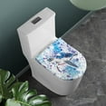 thumbnail image 2 of ZIATUBLES Toilet Seat Lid Cover Elastic Edge Stretchable Toilet Lid Cover Washable Reusable Toilet Bowl Lid Cover Universal Fit Most Lids Home Decor, Sea Turtle, 2 of 6