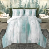 Homewish Modern Fashion Artwork Queen Comforter Set, Chic Cyan Abstract Ombre Bedding Sets, Teens Adult Women Men Reversible Bedding Comforter Set, Microfiber Bedroom Decor, 3pcs