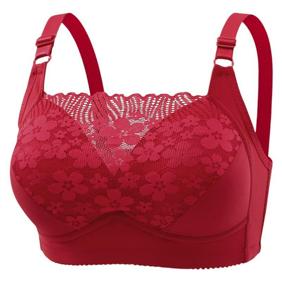 Summer Fashion Bras for Women No Underwire Plus Size Embroidery Thin Style Ventilate Back Buckle Without Steel Rim Clearance Under 10$!