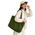 thumbnail image 5 of Alkepwun Handbags for Women Casual Solid-Color Minimalist Canvas Bag Large Capacity Versatile Retro Tote Bags for Daily Commutes Travel, 5 of 6