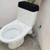 QIFULL Universal Black Toilet Tank Cover Protection Lid Replacement for Bathroom Decor