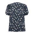 thumbnail image 5 of Blouses for Women Casual V Neck Short Sleeve Button Shirts Summer Loose Fit Floral Tops Plus Size Fashion, 5 of 6