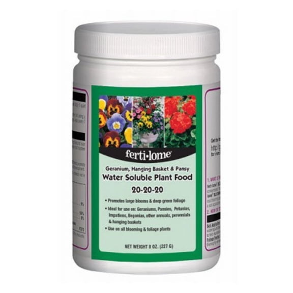 10728 Fertilome Geranium Hanging Plant and Pansy Water Soluble Plant Food Fertilizer, 8-Ounce (2)