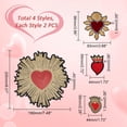 thumbnail image 2 of 8 parches de cuentas de diamantes de imitación con forma de corazón, 4 estilos, bordados, para coser, decorativos, apliques, 2 of 9
