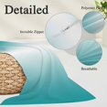 thumbnail image 6 of Teal Ombre Throw Pillow Cover, Pillowcase Protectors with Zipper, Breathable Decorative Lumbar Pillow Case Cover, Turquoise White Gradient Modern Abstract Art Pillow Shams for Couch Sofa 16x24Inch, 6 of 8
