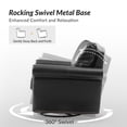 thumbnail image 5 of Genuine Leather Armchair Set of 2 Luxury Rocking Swivel Black Chair Metal Base Living Room Office Bedroom, 5 of 7