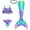Deep Blue, variant on Mermaid Tails, Mermaid Tails For Swiming For Girls,4 PCS Girls Swimsuit Bathing Suits Bikini with Cover Up Birthday Gift for Girl 3-11 Years (Monofin not included.)